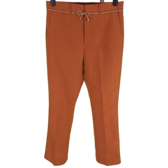 Acne Studios Straight Leg Linen Blend Trousers Size 44 US S Brown New - Picture 1 of 8